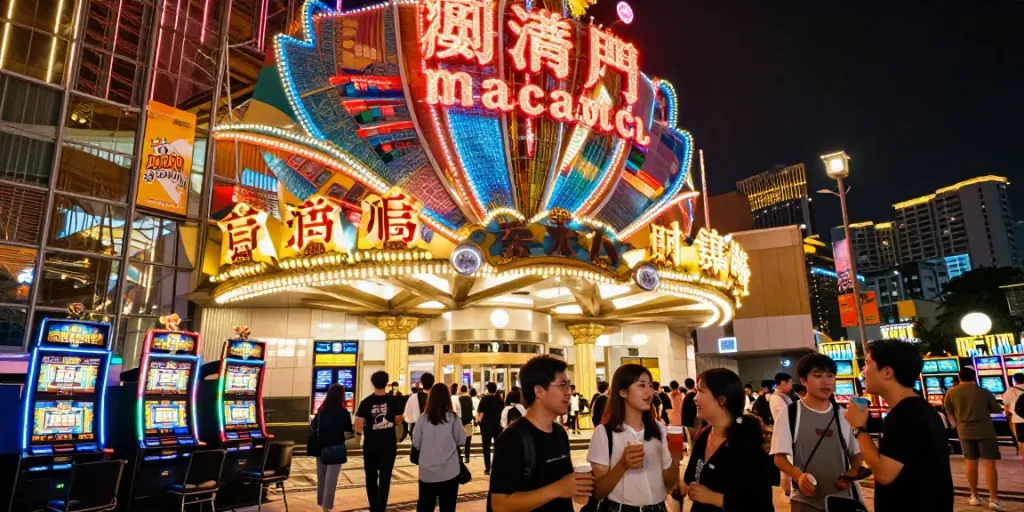 Suasana kasino Macau yang meriah dengan toto macau dan keramaian malam hari