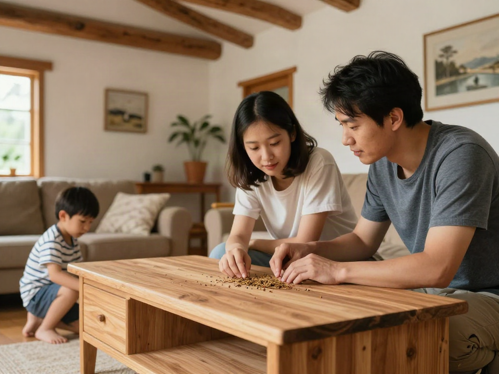 Inspection des meubles en bois pour détecter les insectes avec le traitement Shashel®.